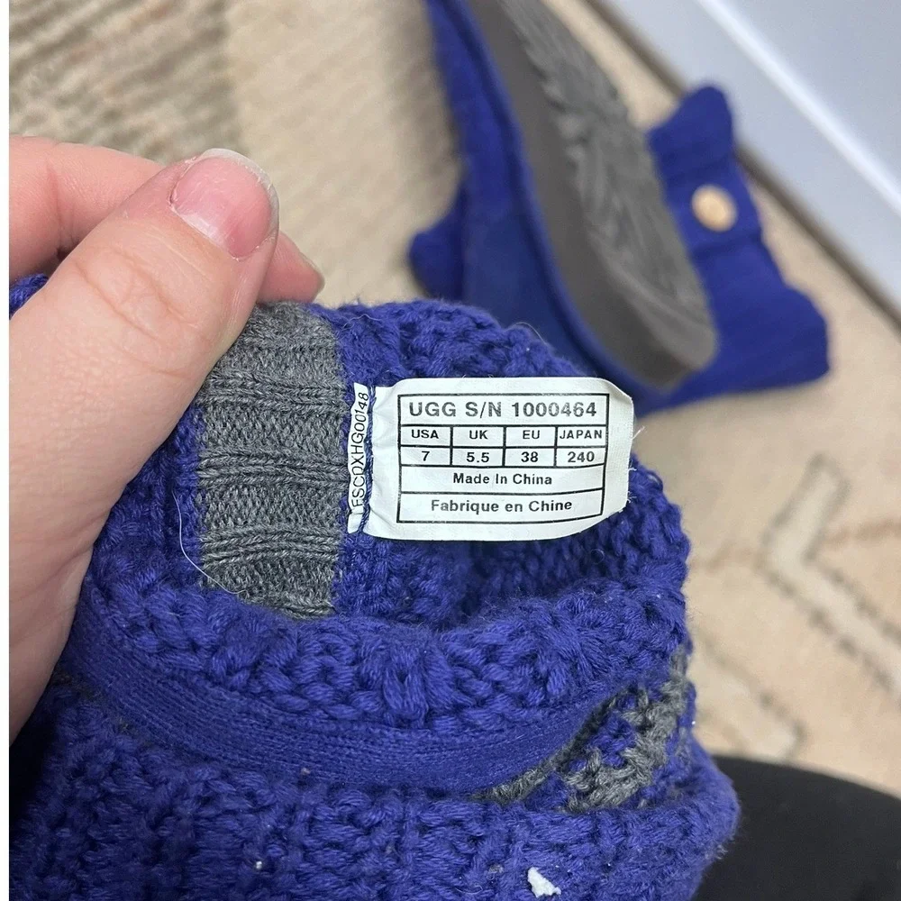 UGG Women's Leland Indigo Knit Cardy Pull On Winter Boots‎ Size US 7